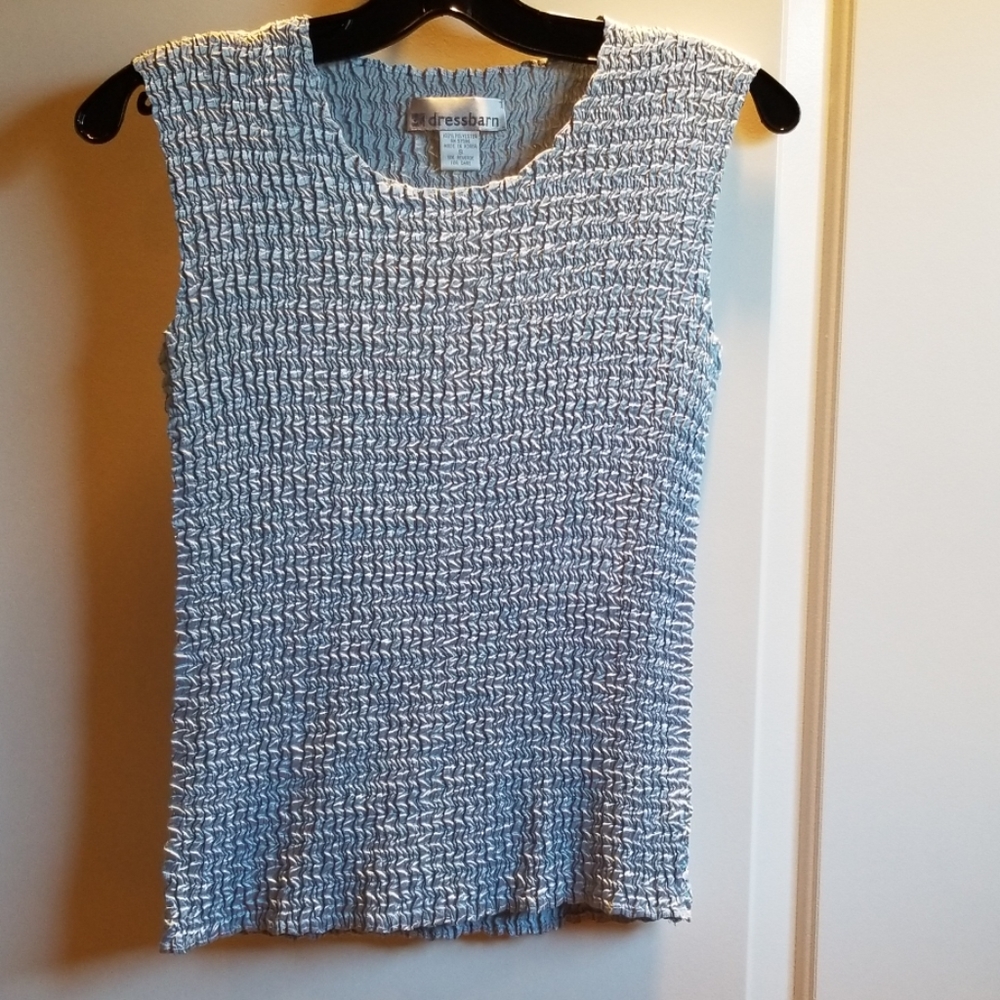 Blue sleeveless shirt Dress Barn